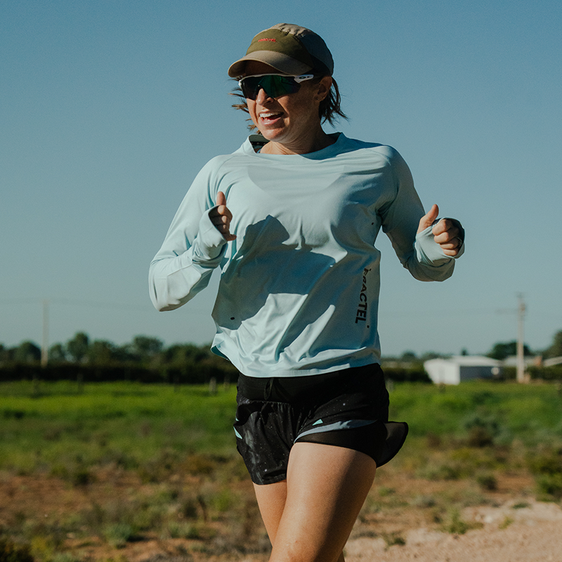 Holly Ranson running in Fractel's apparel