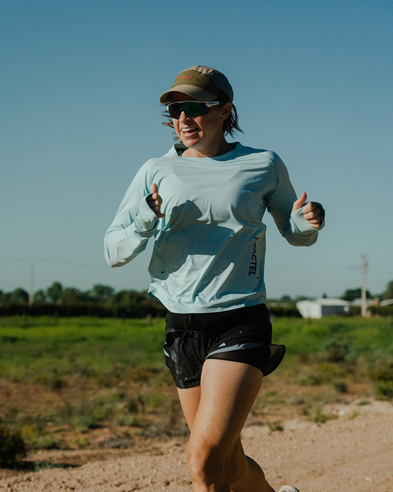Holly Ranson running in Fractel's apparel