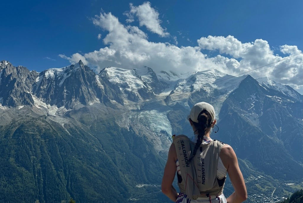 Tia Bool looking out over the French alps