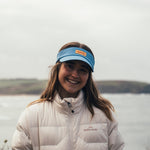 V-Series Blue Running Visor t on Model