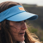 V-Series Blue Running Visor on Model