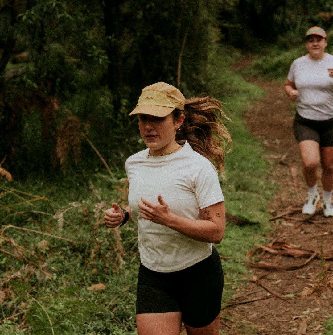 E-Series Beige Running Cap High Ponytail