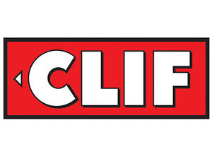 Clif bar logo on a red background