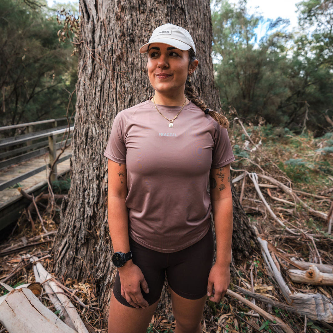 Womens Purple Running Short Sleeve Top