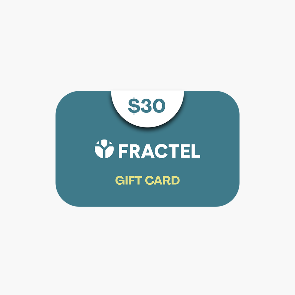 FRACTEL Gift Card design, $30 denomination