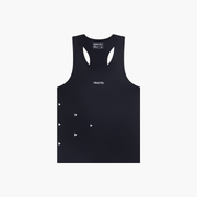 Men's V-BLACK Race Singlet in black, front view