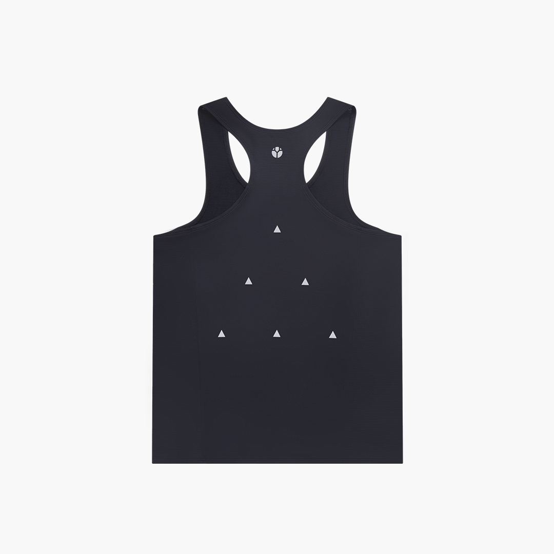 Camiseta de tirantes de carrera con cuello en V para mujer - NEGRO