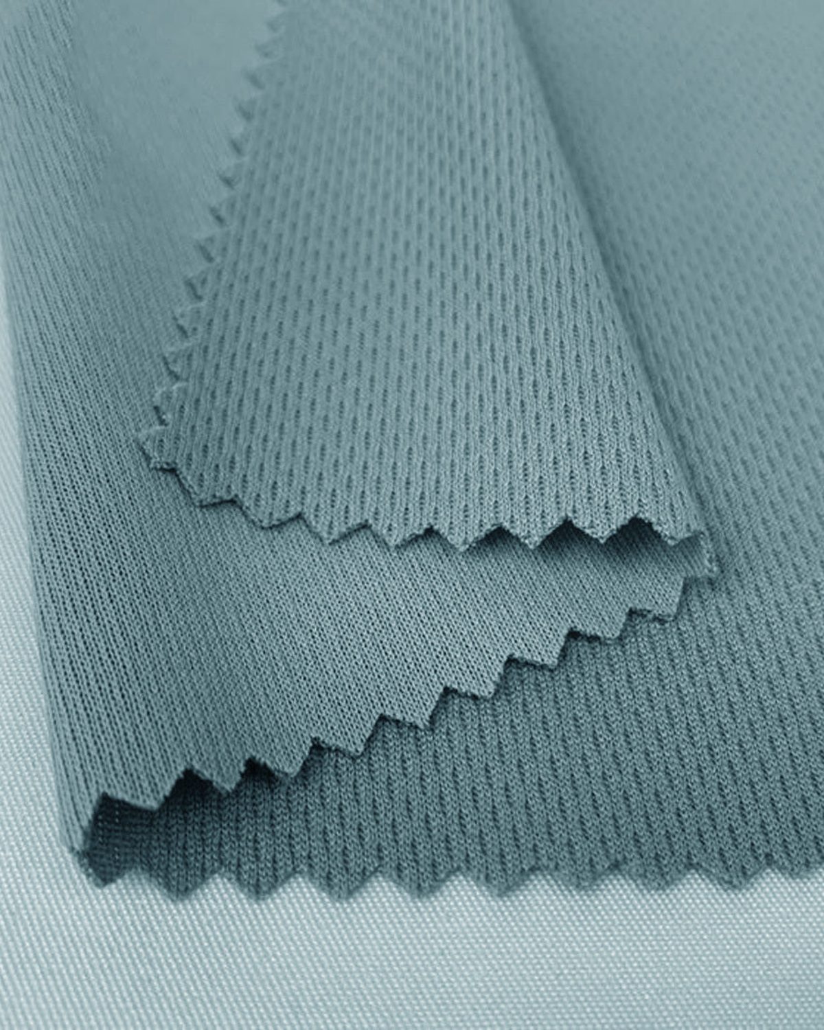 REPREVE recycled fabric swatch in grey-blue